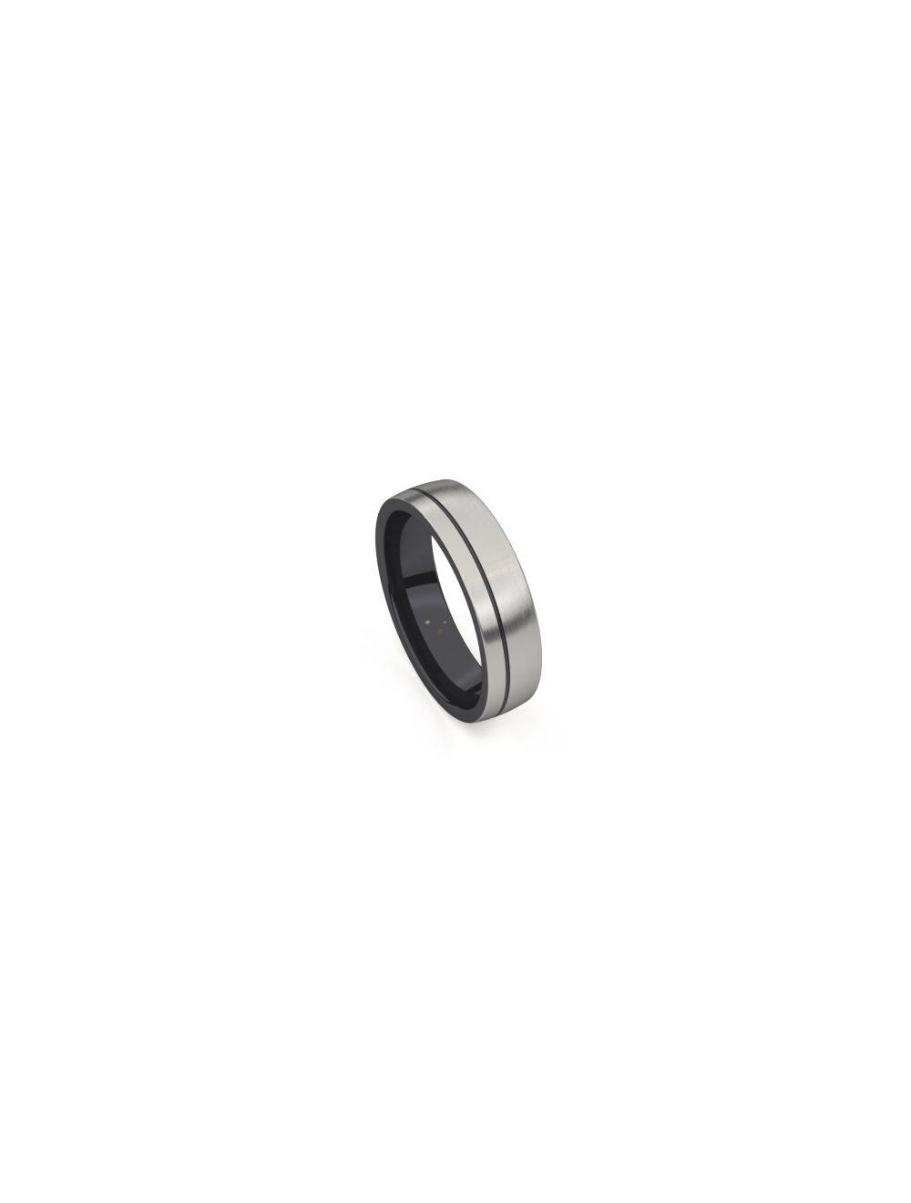 Bague AMICI, mesure 64, acier noir/satiné (*)