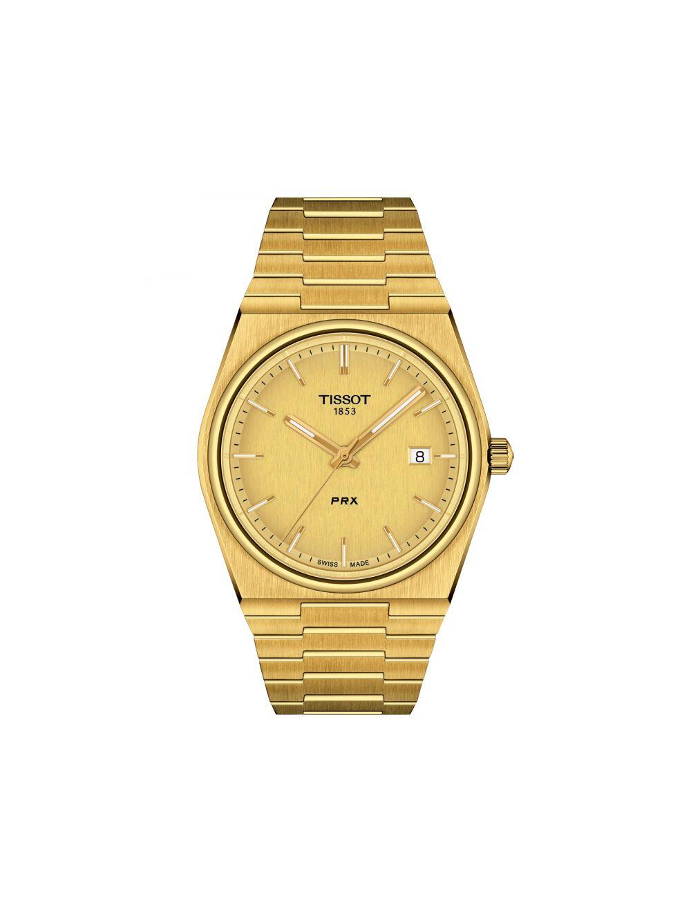 #  Montre homme Tissot PRX avec son total look doré, boîter 40mm