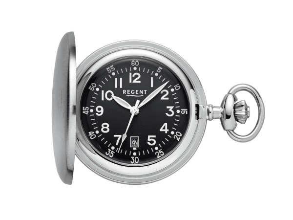 # Montre de poche Regent quartz, acier avec couvercle