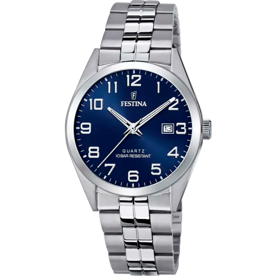 Montre homme Festina 40mm acier cadran bleu