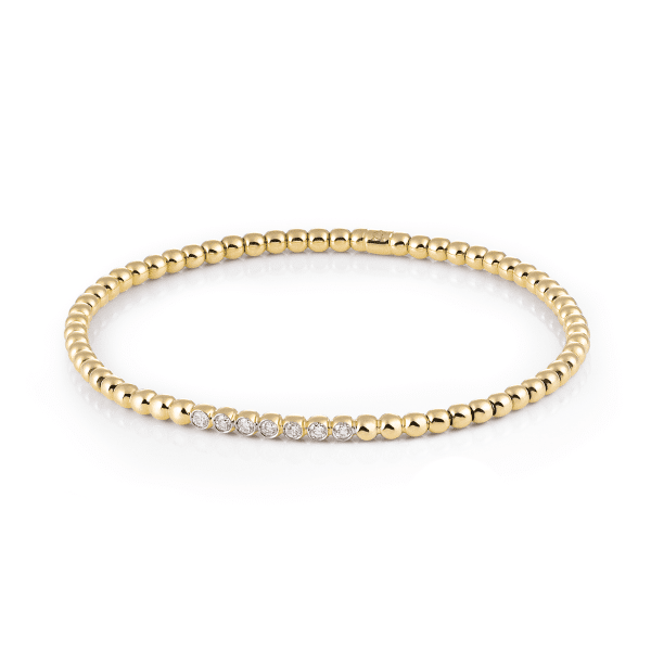 # Bracelet or jaune avec 0.22ct diamants naturels serti clos
