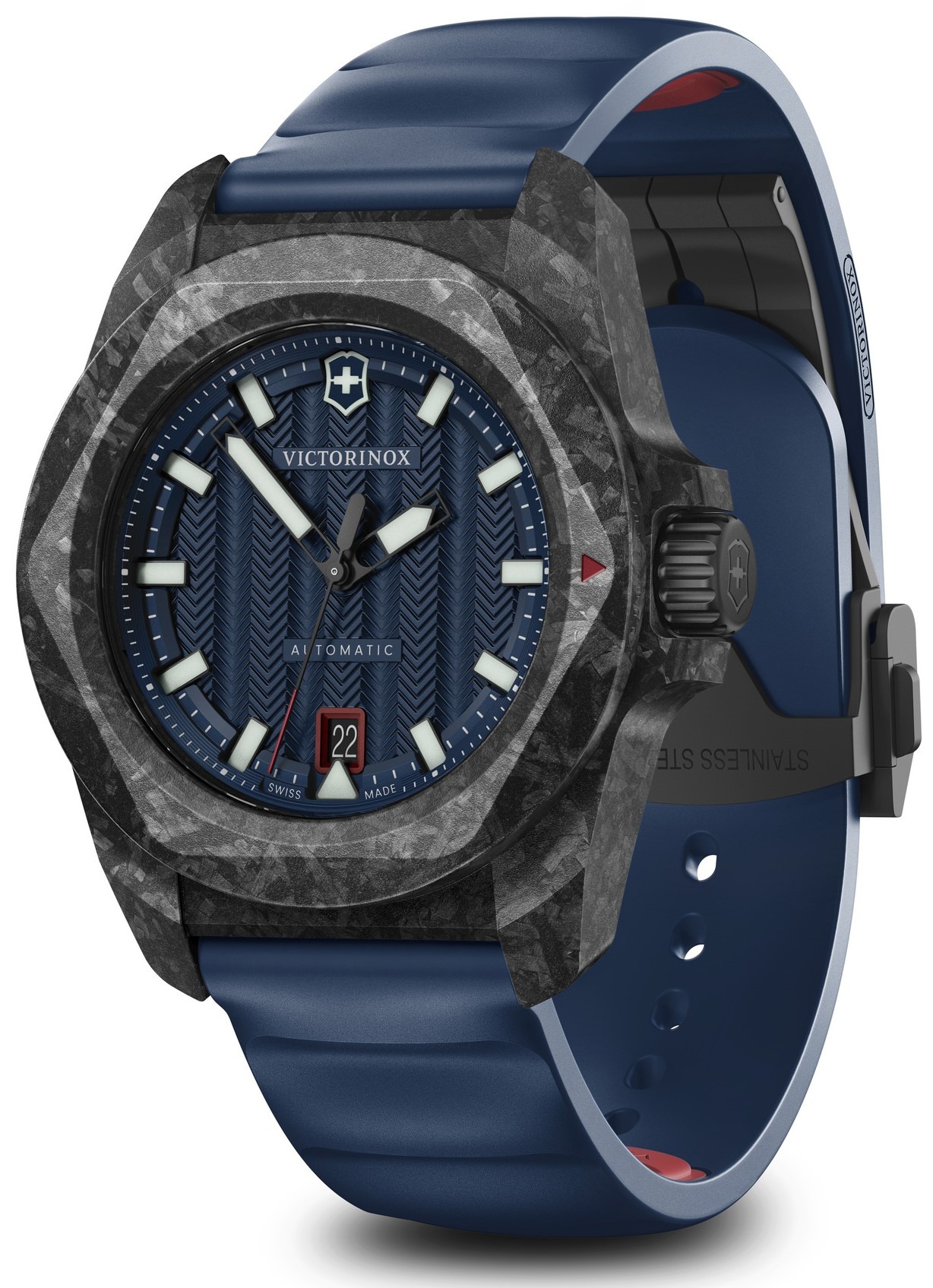 Montre Victorinox I.N.O.X Carbon automatique , special edition avec couteau limité, 41mm très légère et maximum solide en Carbon