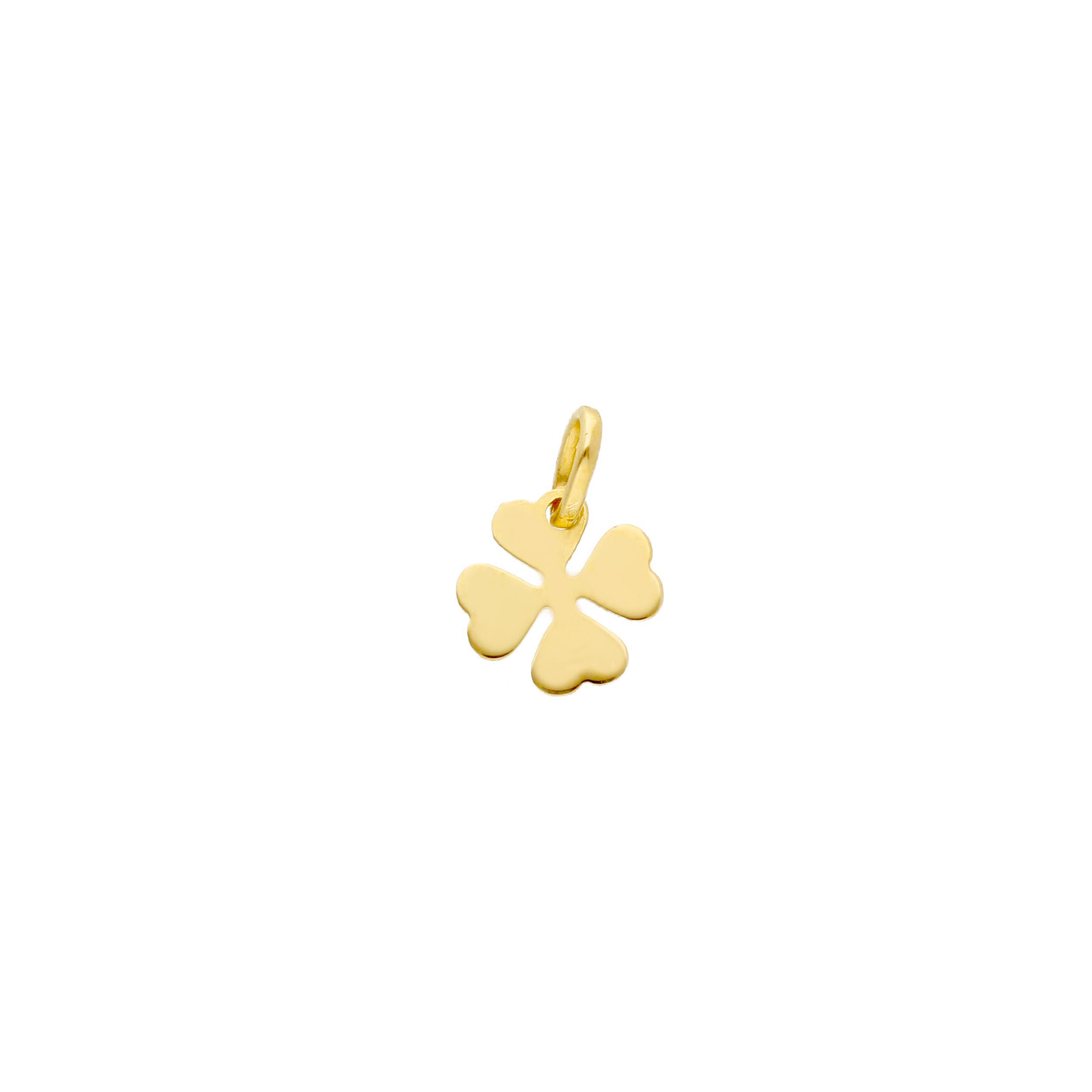 Vendu# Pendentif trèfle or jaune 18K