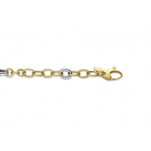 Bracelet 19cm or jaune 18K et or blanc 18K
