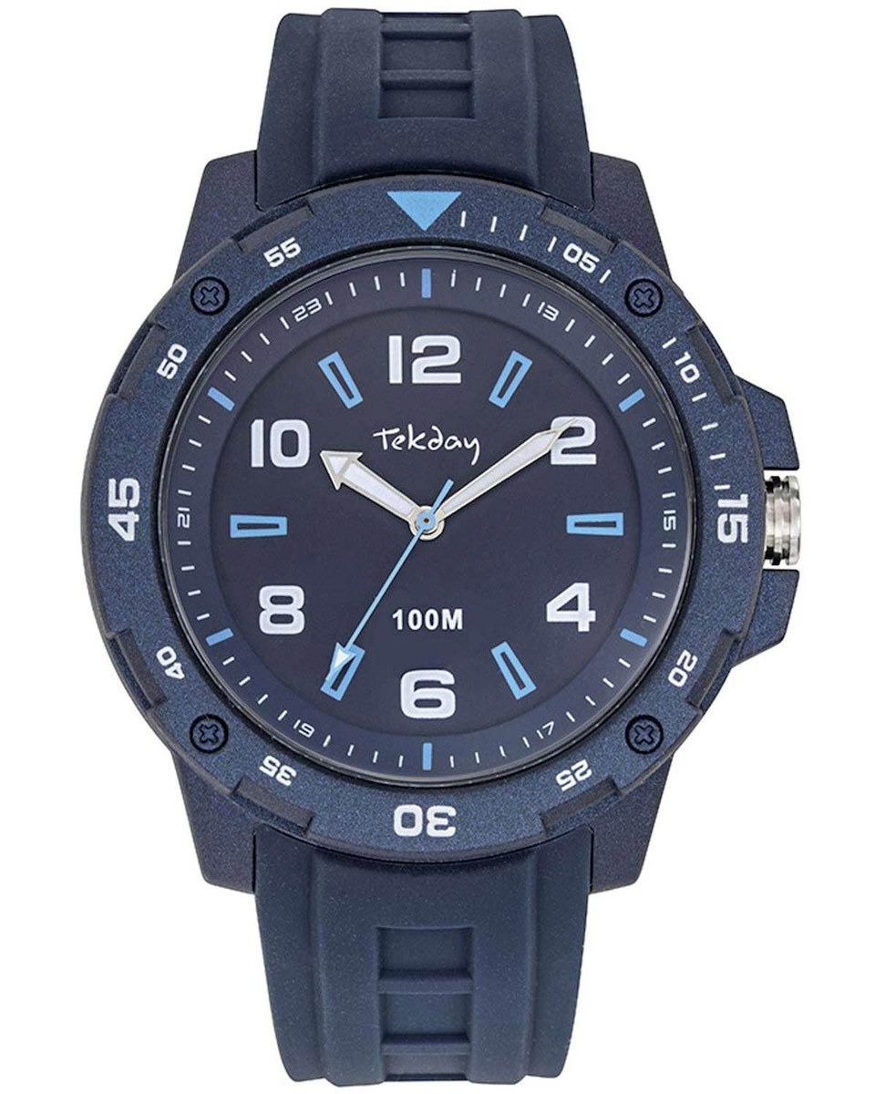 Montre Tekday avec bracelet en silicone bleu