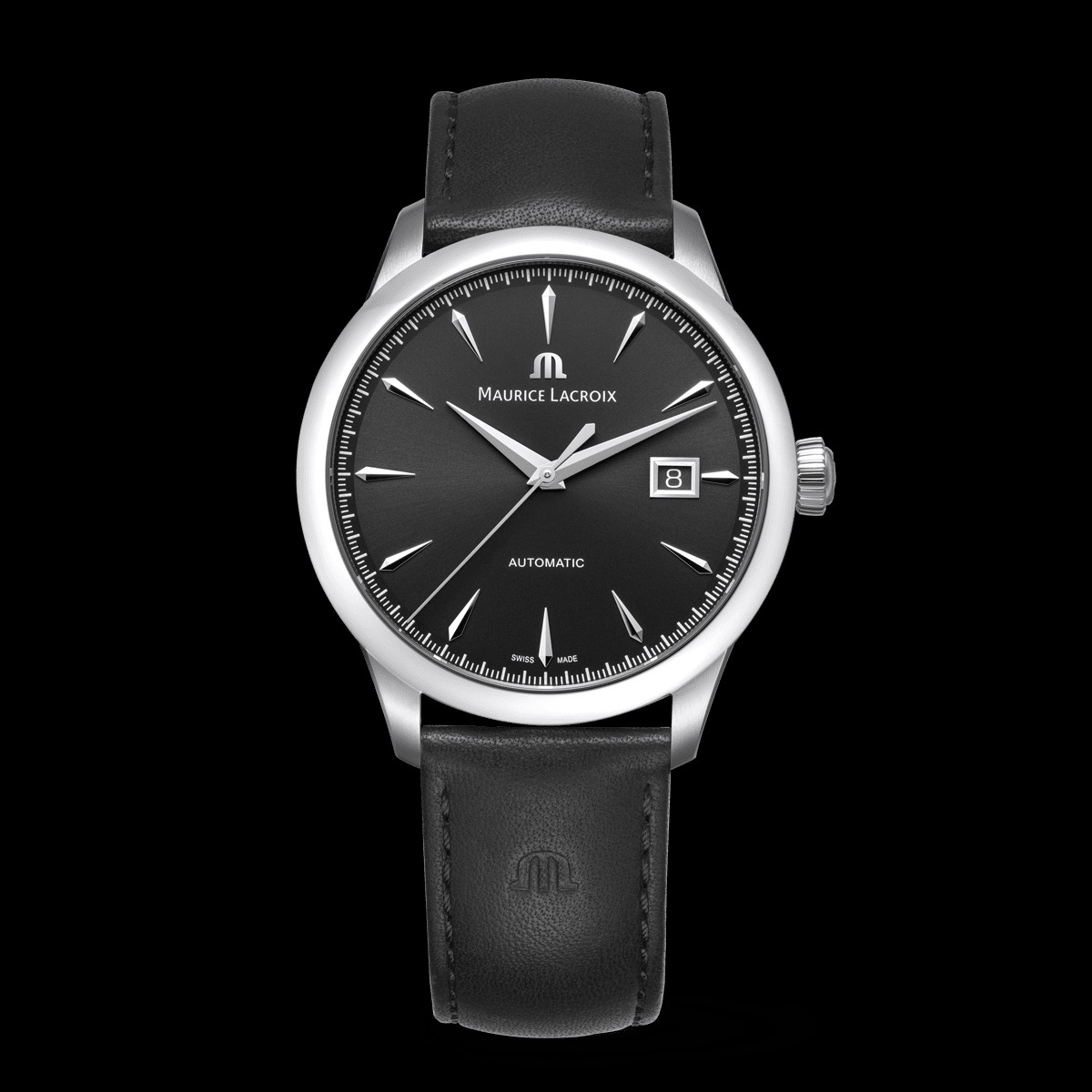 Montre Maurice Lacroix 1975, automatique, cadran noir 40mm