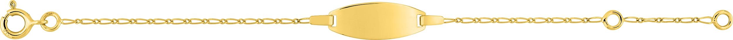 Bracelet identité bébé 13cm avec plaque ovale or jaune 18k