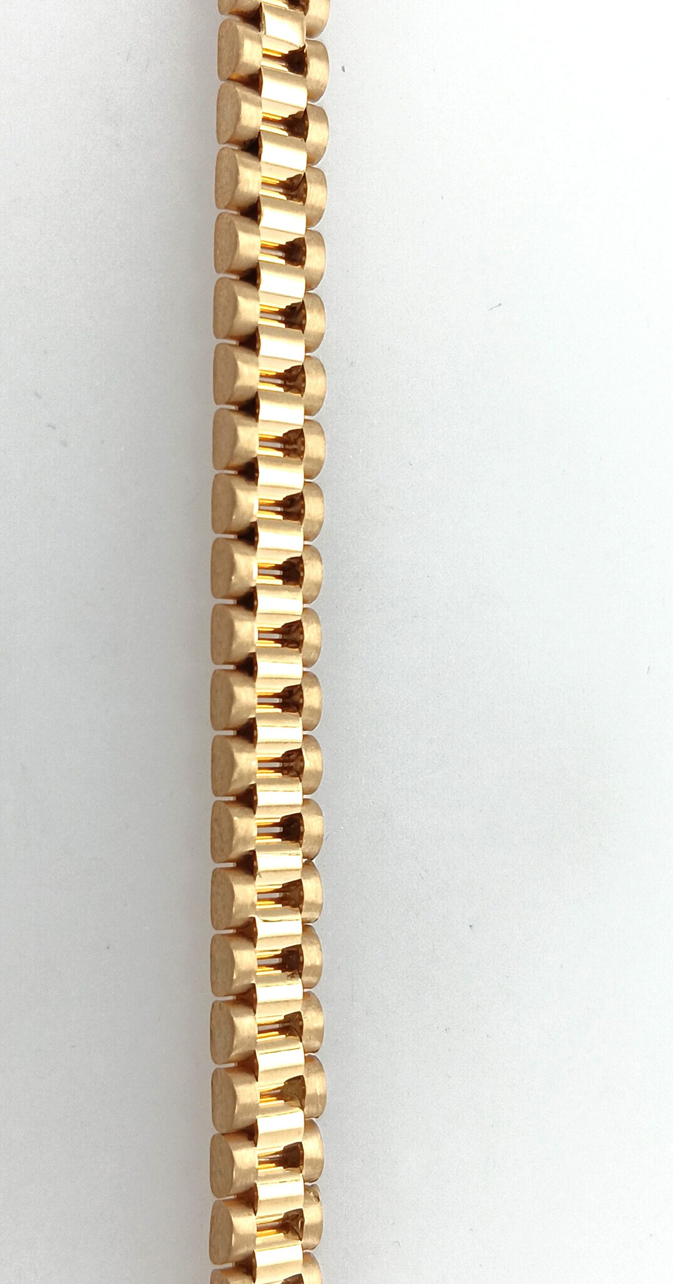 Bracelet maille president 21cm x 5mm or jaune 18K mat et brillant