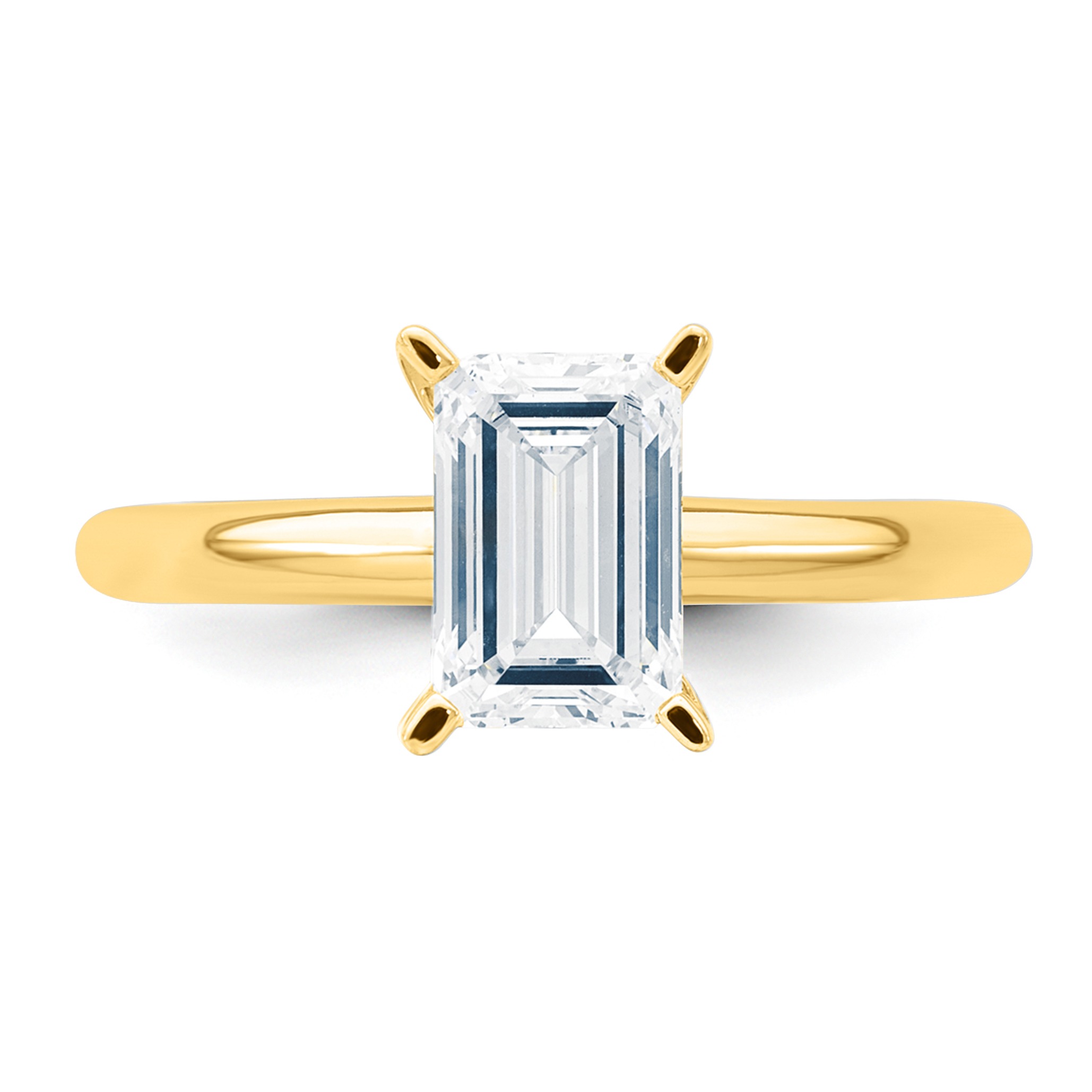 Bague solitaire or jaune 18K avec 1.53ct diamant écologique LAB GROWN F/VS serti 4 griffes or jaune 18K, diamant laboratoire certificat