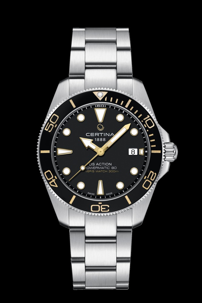 réservée Montre Certina DS Action Diver Automatique Powermatic 80, boîtier inox et cadran noir 40.5mm