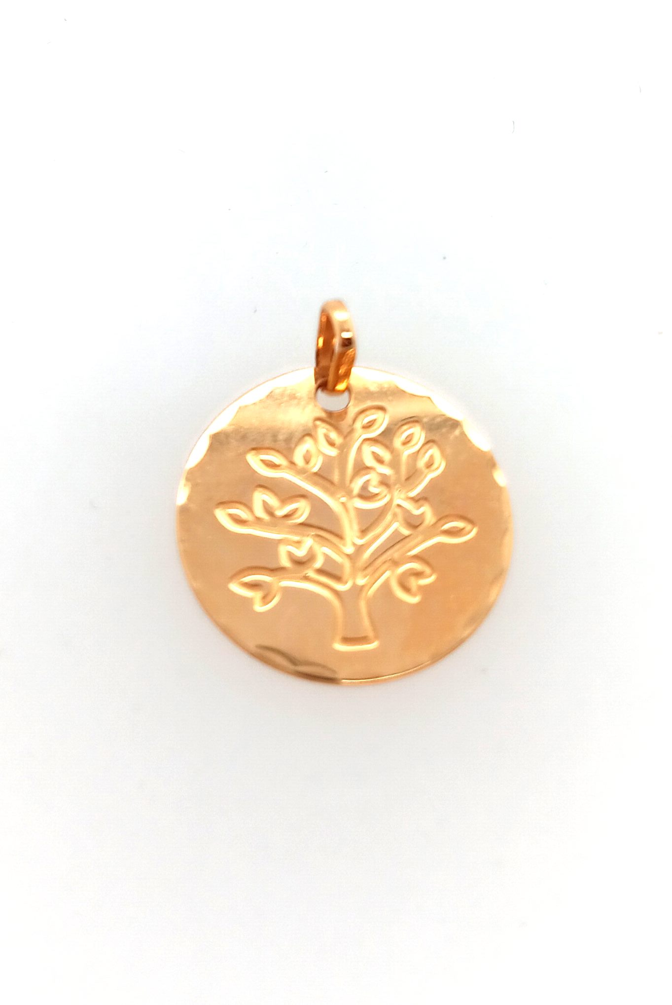Pendentif médaille arbre de vie or jaune 18K