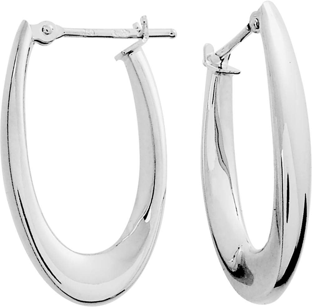 Boucles d'oreilles créoles or blanc 18K