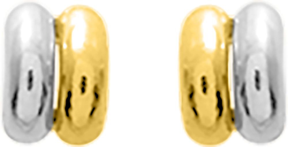 Boucles d'oreilles or jaune 18K et or blanc 18K