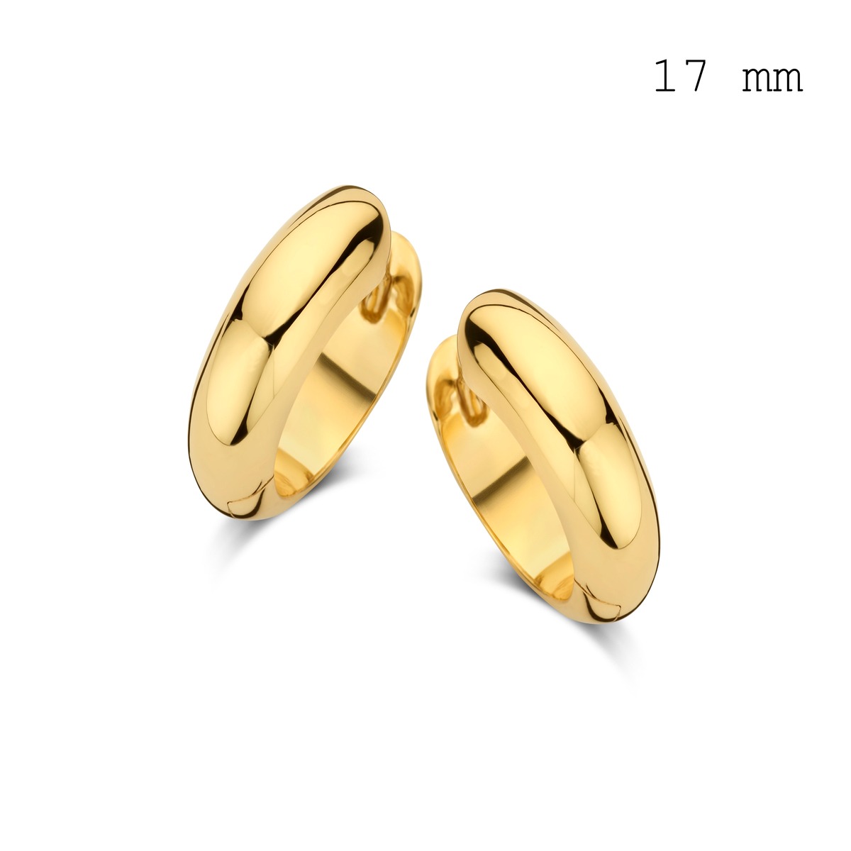 Boucles d'oreilles créoles 17mm en argent plaqué or jaune
