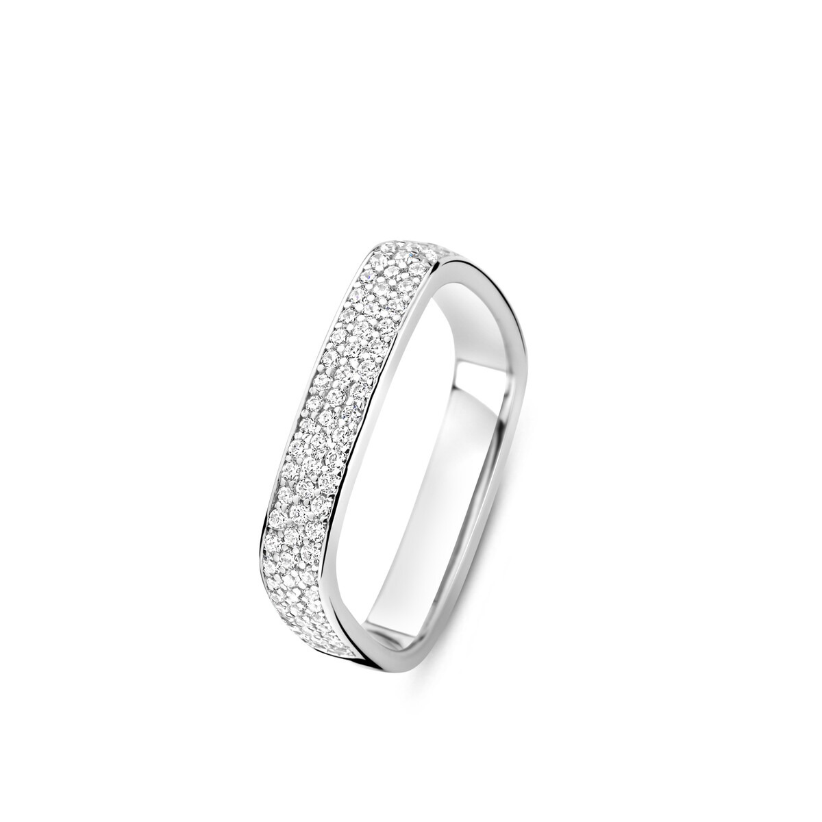 Bague carrée argent 925 serti zircon