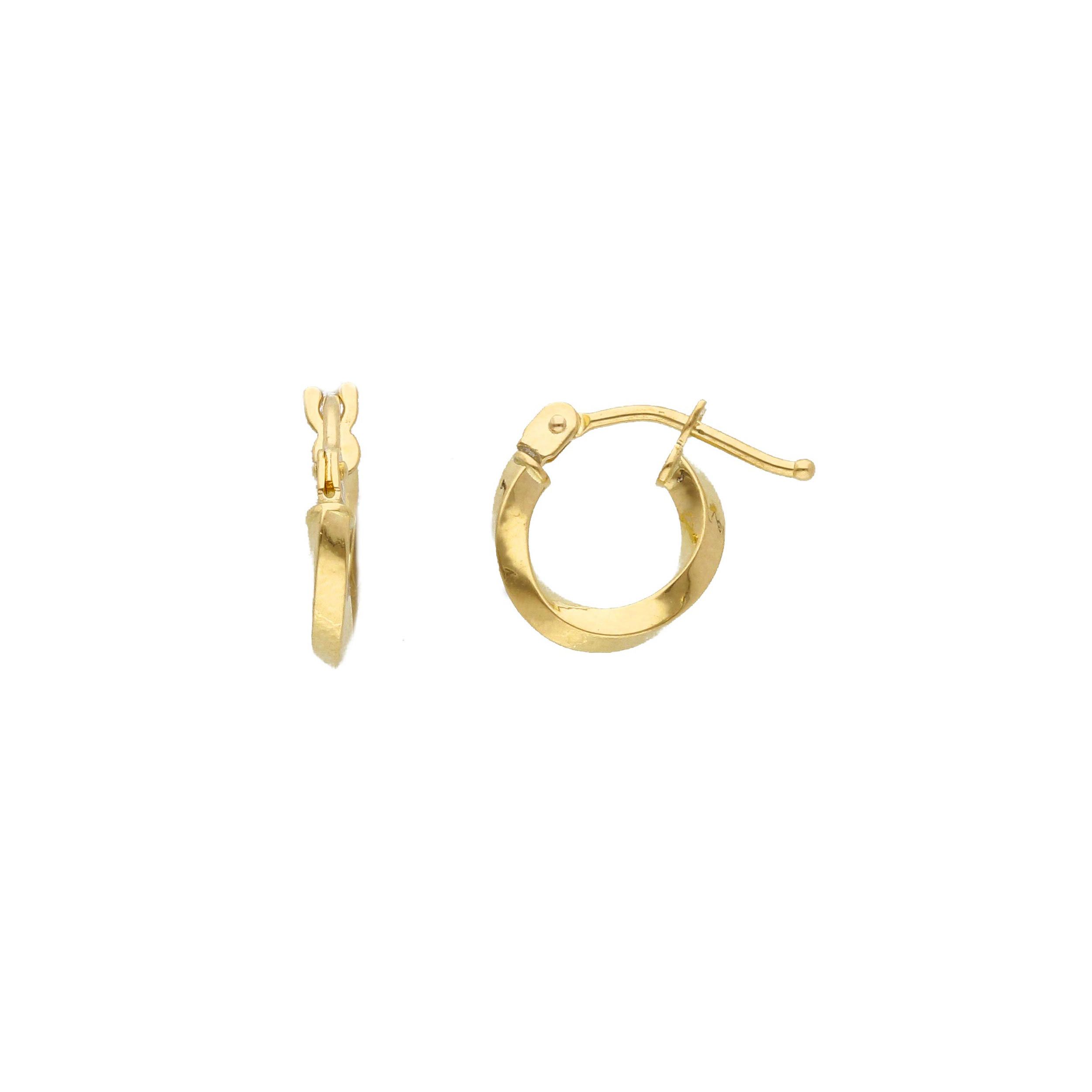 Boucles d'oreilles créoles twist 0.6cm or jaune 18k