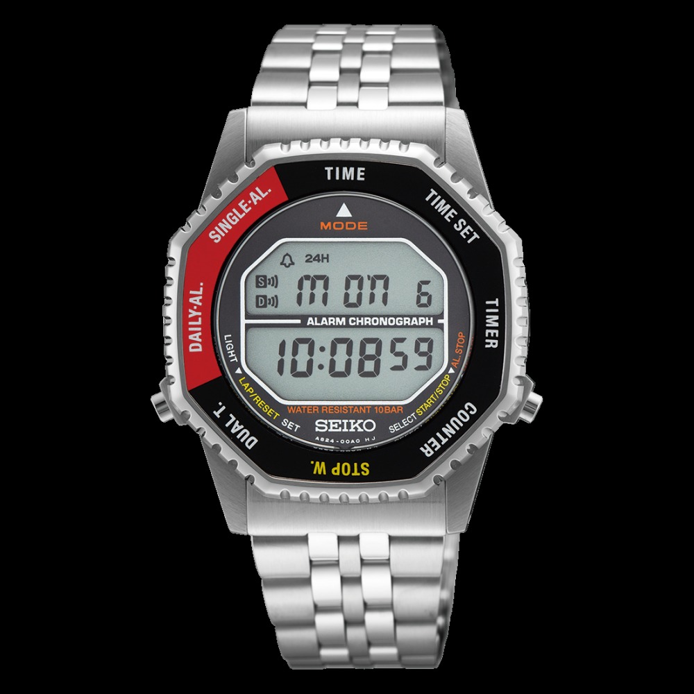 Montre Seiko  Rotocall SPORT chronographe numérique, quartz et lunette bidirectionnelle