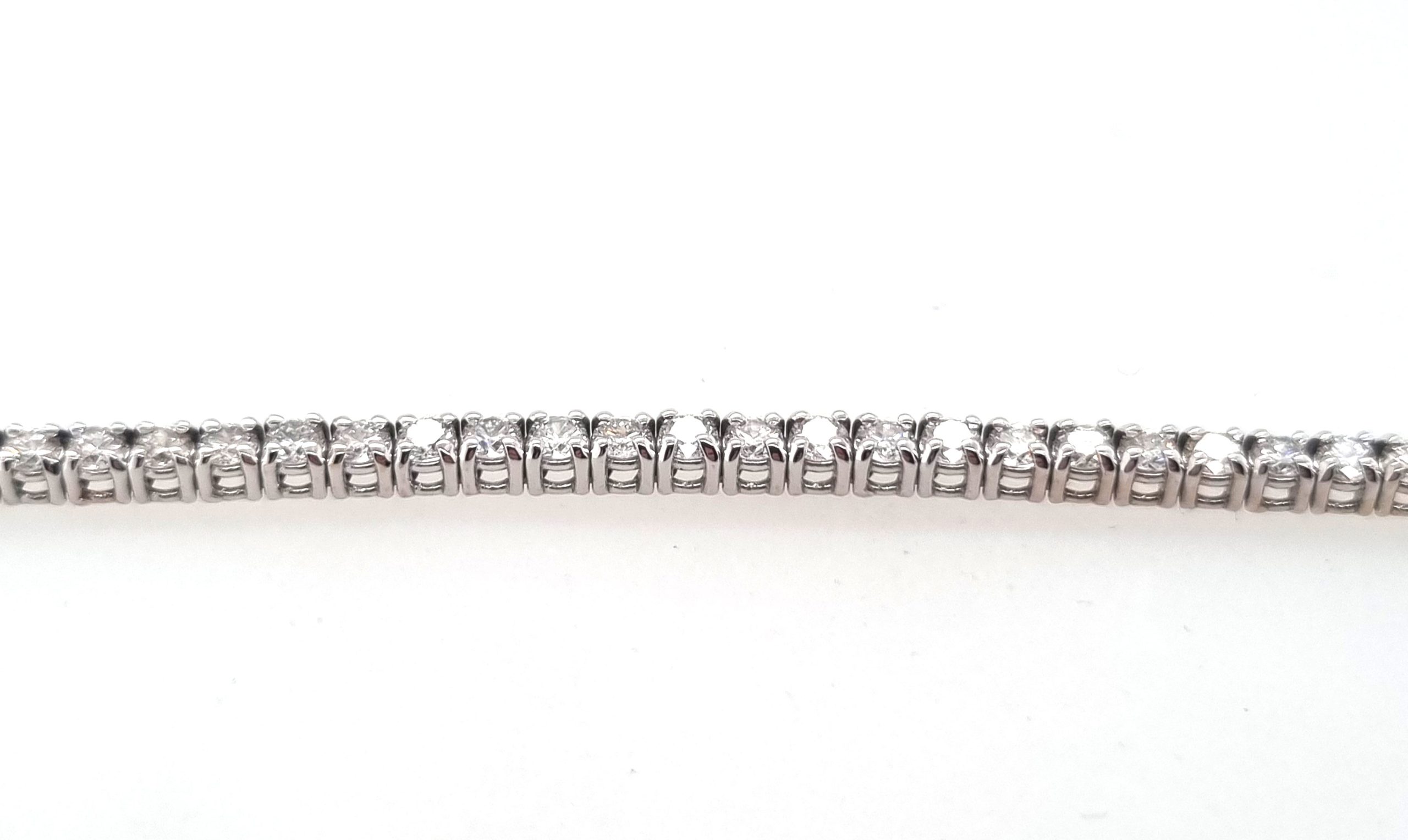 Bracelet tennis, rivière  18cm or blanc 18K avec 4.8ct diamants écologique LAB GROWN F/VS laboratoire