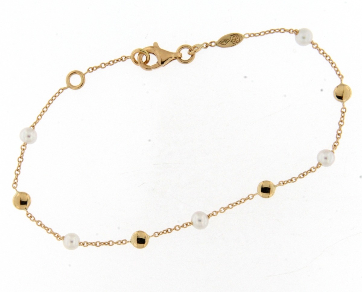 Bracelet or jaune 18K avec perle d'eau douce