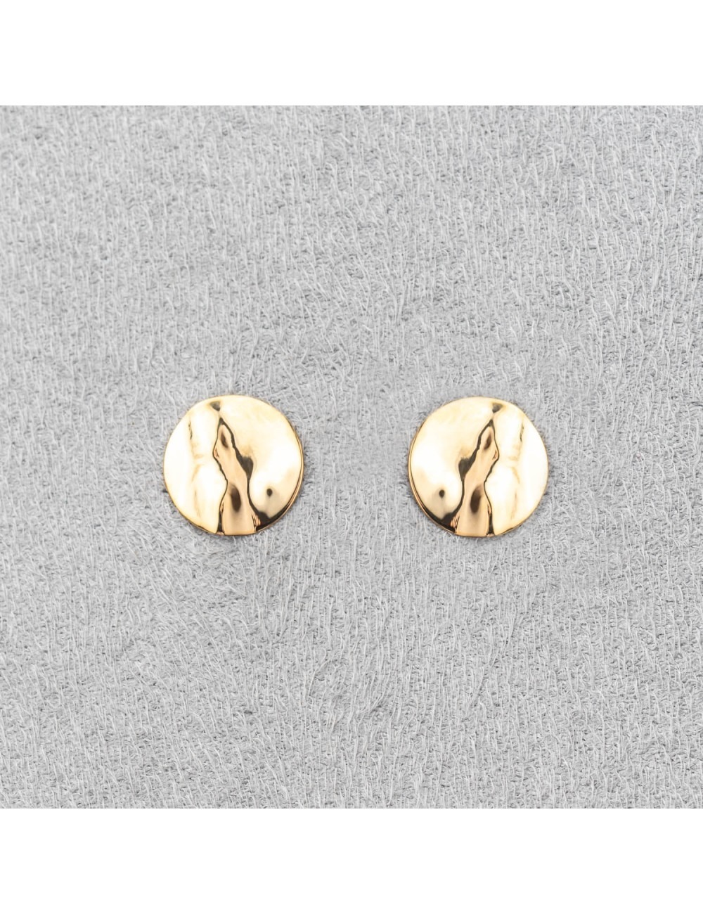 Boucles d'oreilles rond 8mm froissé or jaune 18K