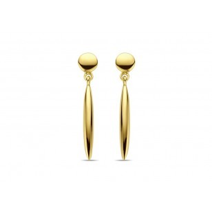 Boucles d'oreilles pendantes or jaune 18k, tiges