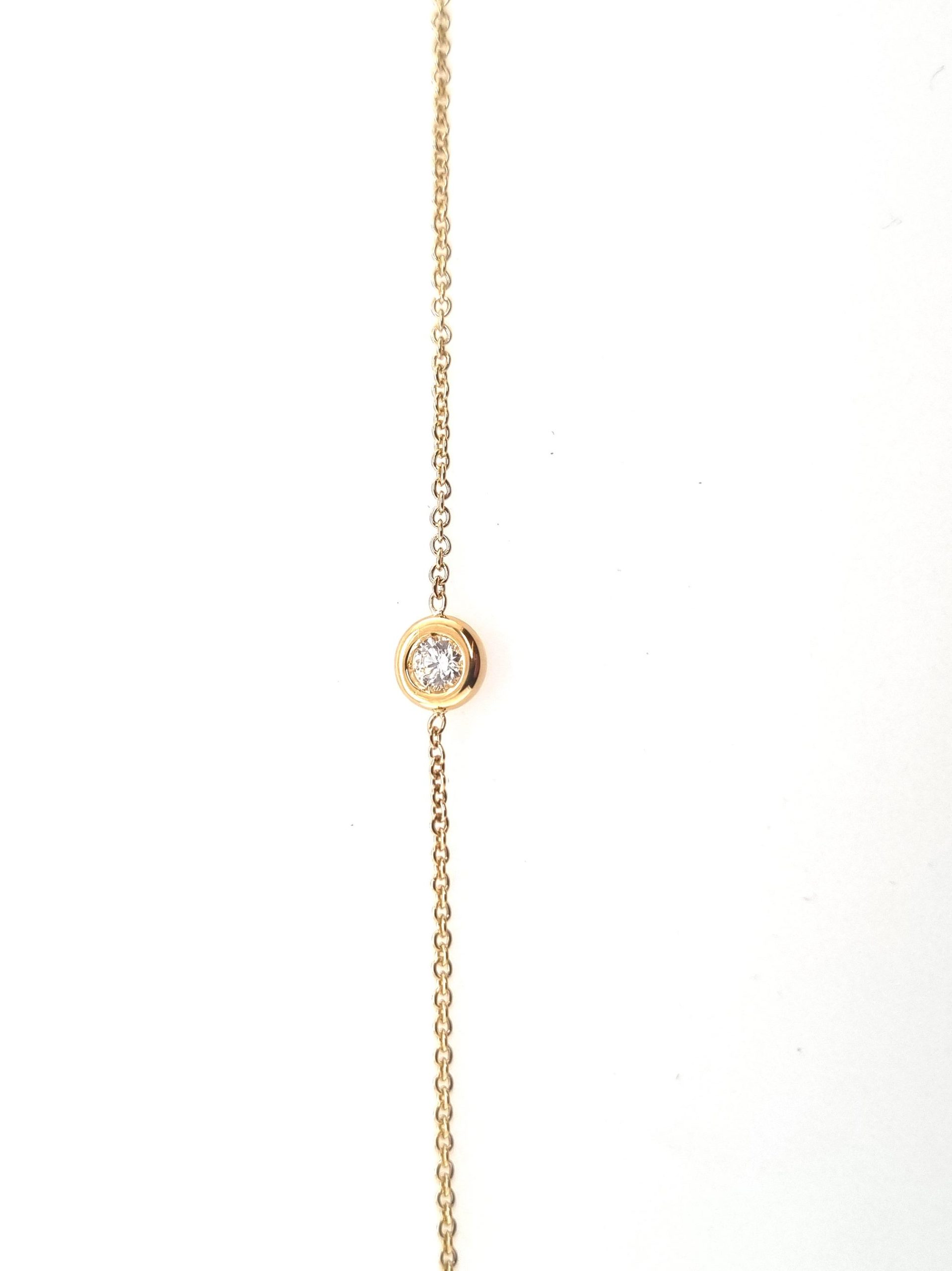 Bracelet 18.5cm or jaune 18K avec 0.10ct diamant naturel