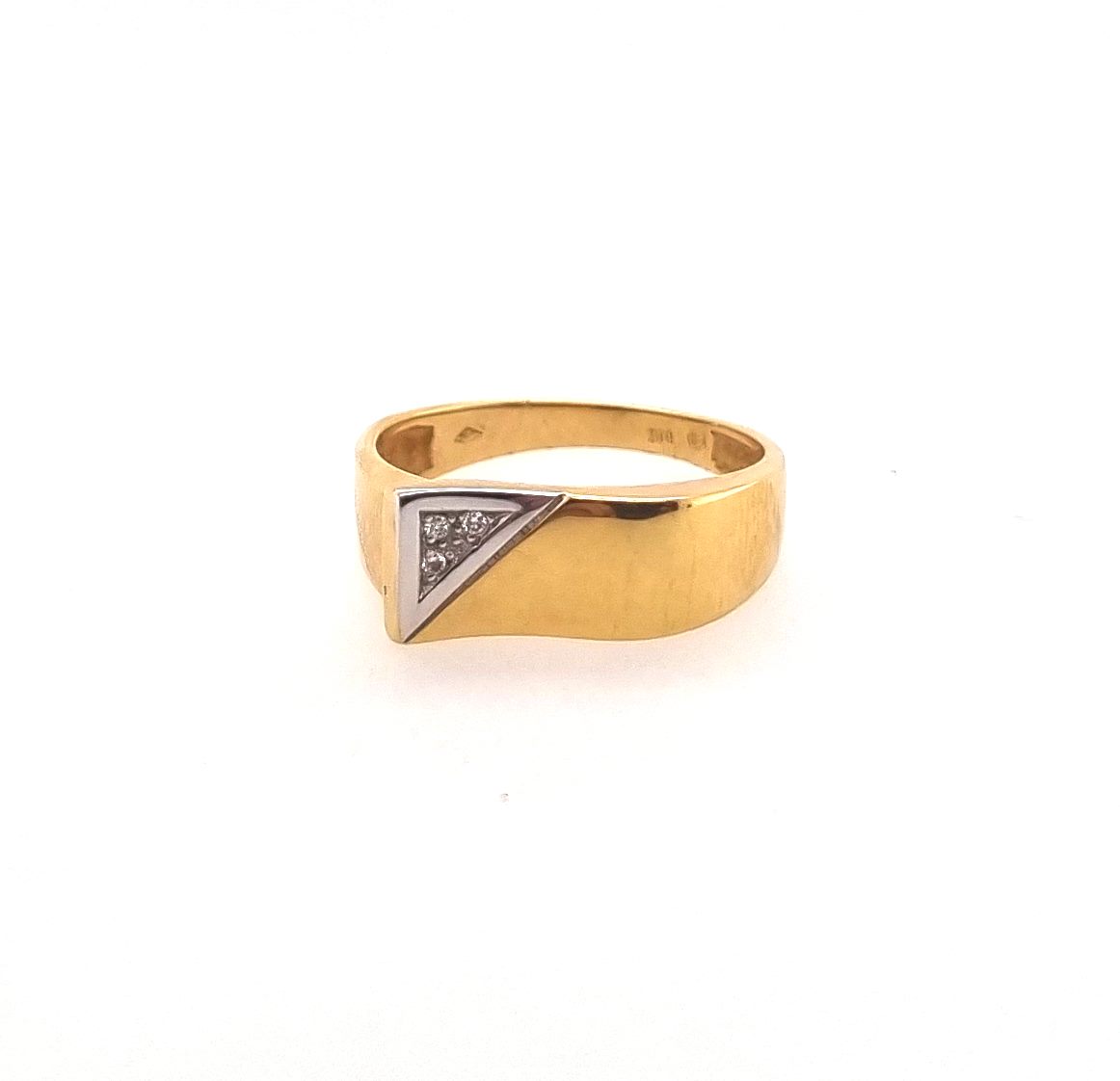 Bague or jaune 18K et or blanc 18K avec 0.03ct diamants naturels