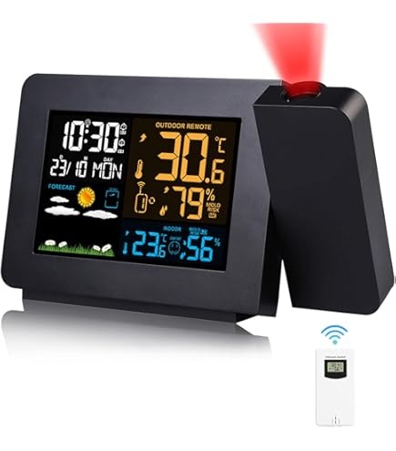 Jm justaminute stazione barometrica radiocontrollata con proiezione Weather clock/Réveil