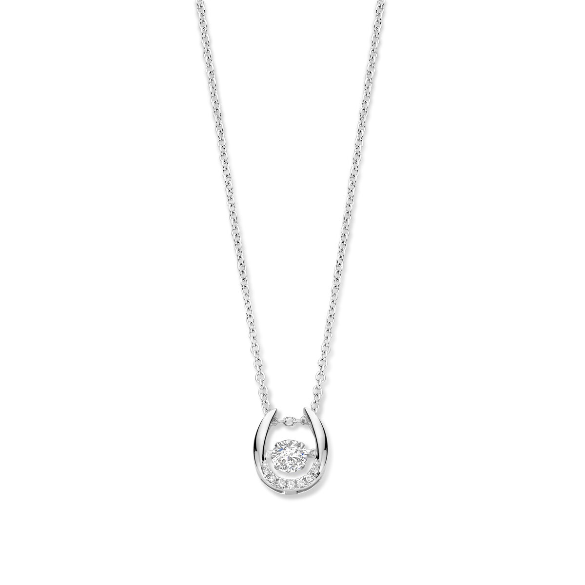 Collier + pendentif en argent avec zirconium flottant 42+3 cm Naiomy