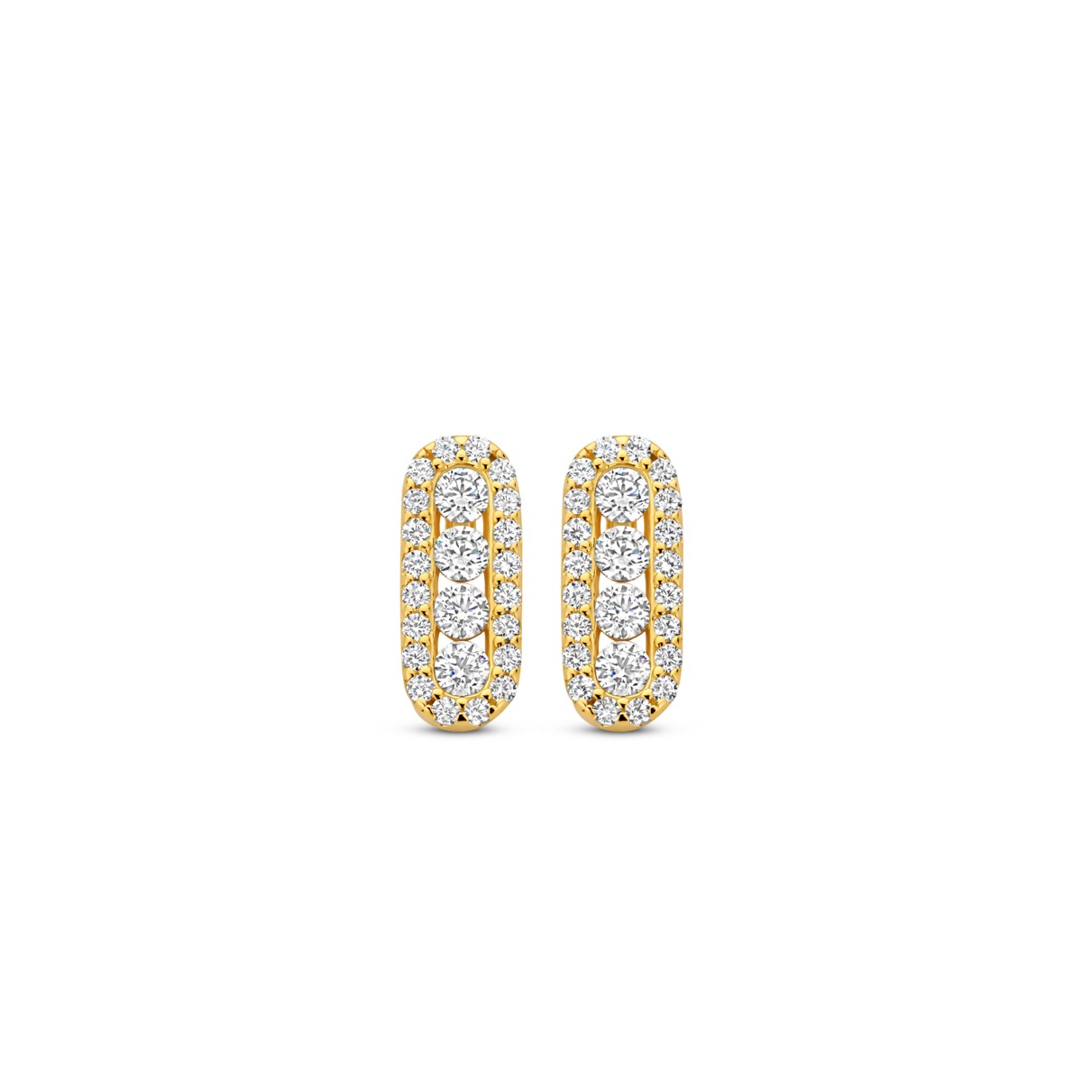 Boucles d'oreilles Naiomy en argent plaqué or jaune + CZ