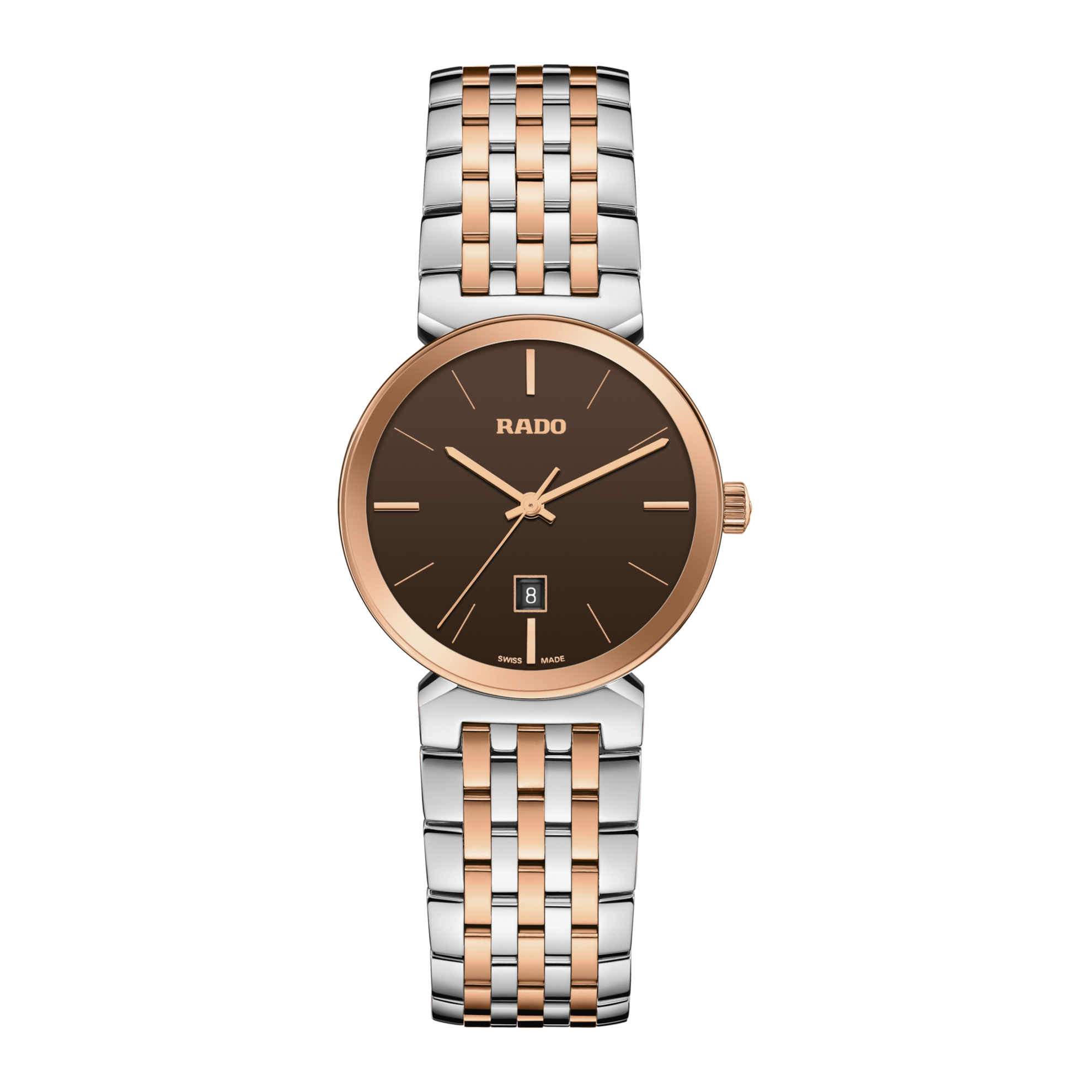 Montre dame RADO bi-color cadran Brun Florence Classic  30mm