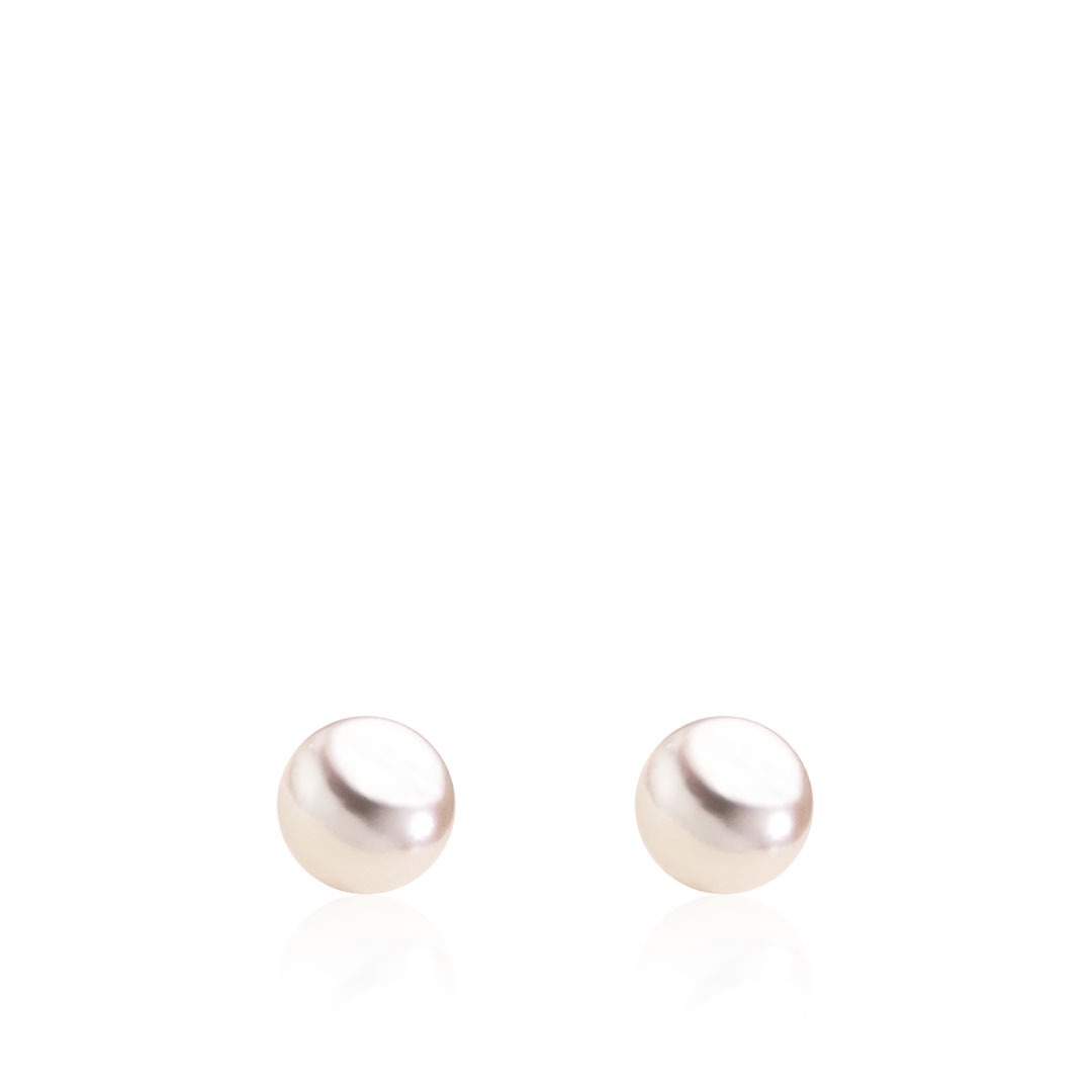 Boucles d'oreilles or jaune 18K avec perles eau douce 5/6mm