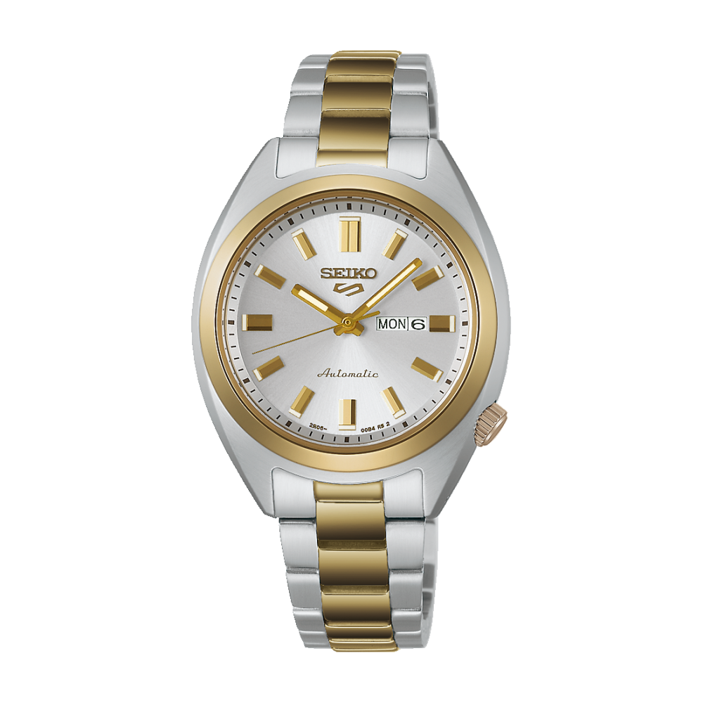 Montre Seiko 5 Sports, automatique avec réserve de marche 40h, cadran doré, boîtier 32mm
