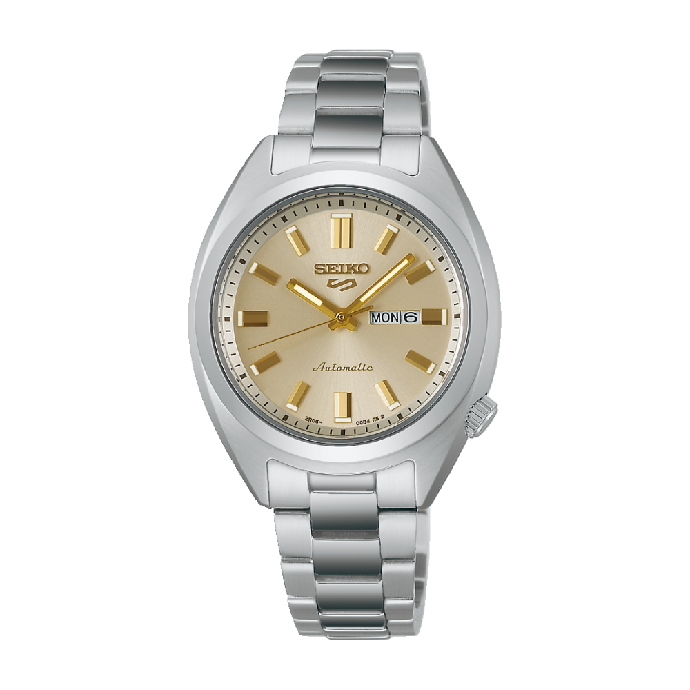 Montre Seiko 5 Sports, automatique avec réserve de marche 40h, cadran doré, boîtier 32mm