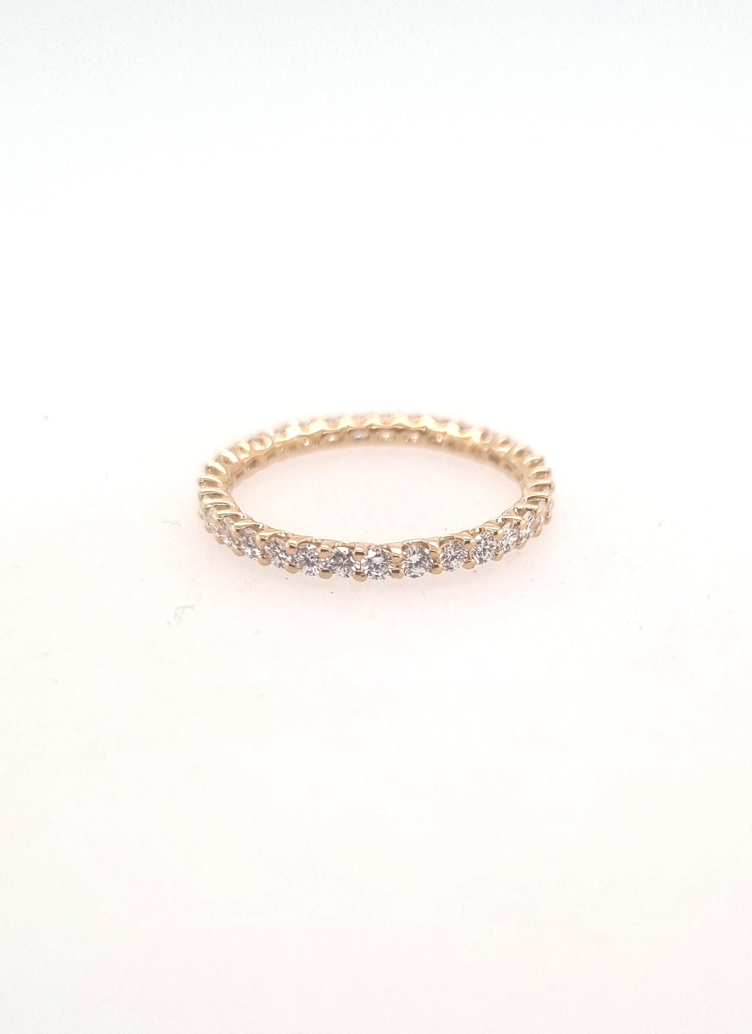 Bague alliance or jaune 18K avec 0.80ct diamants écologique LAB GROWN F/VS, diamant laboratoire ( mesure 54)