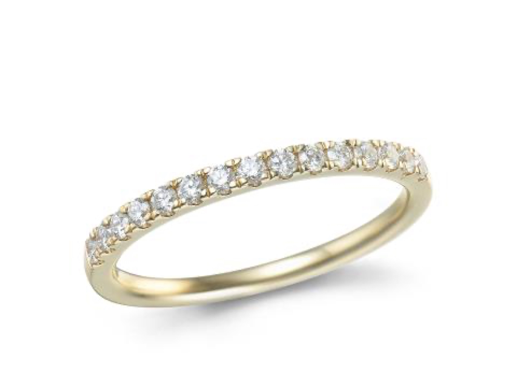 Bague alliance or jaune 18K avec 0.26ct diamants naturels