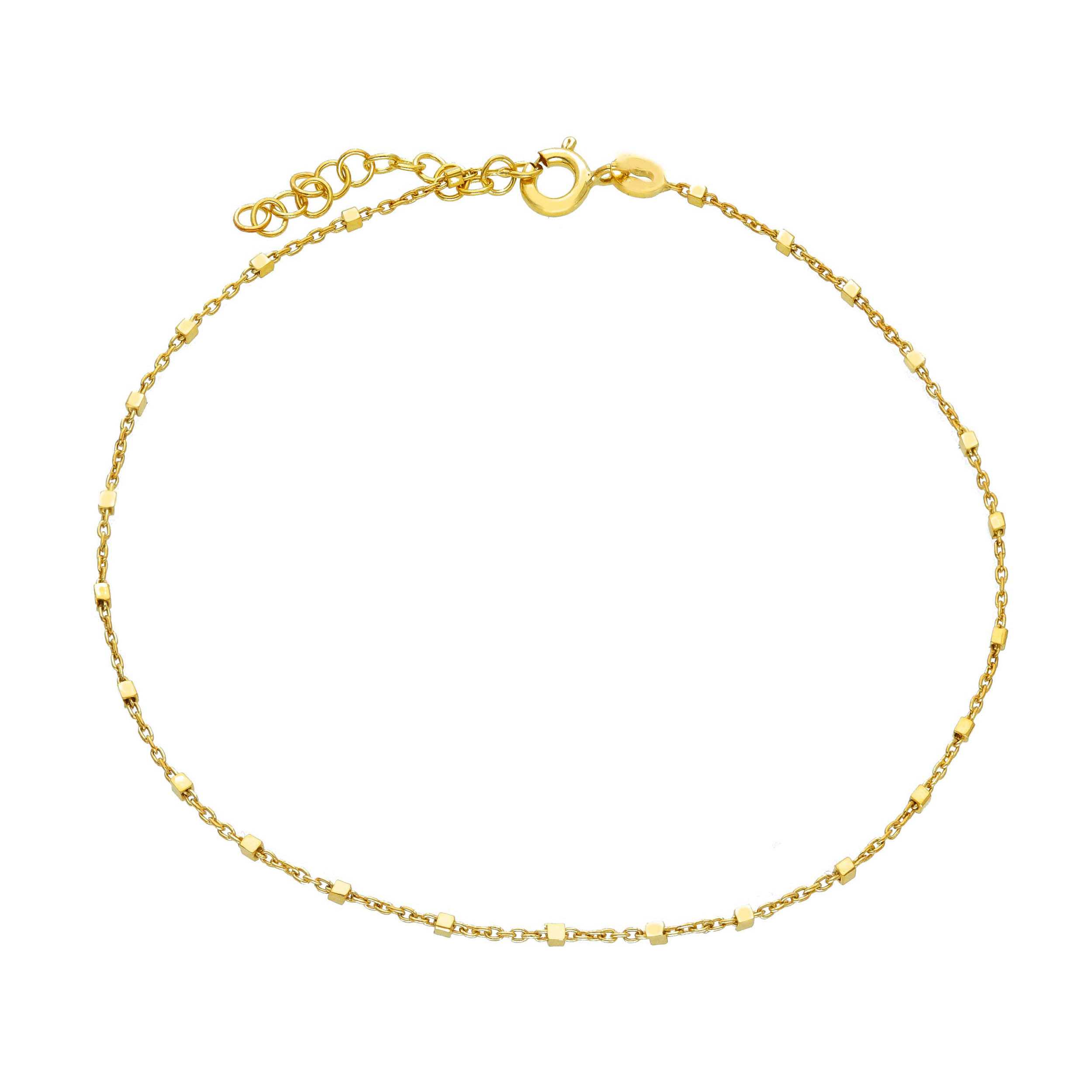 Bracelet cheville 21+3cm argent 925 doré