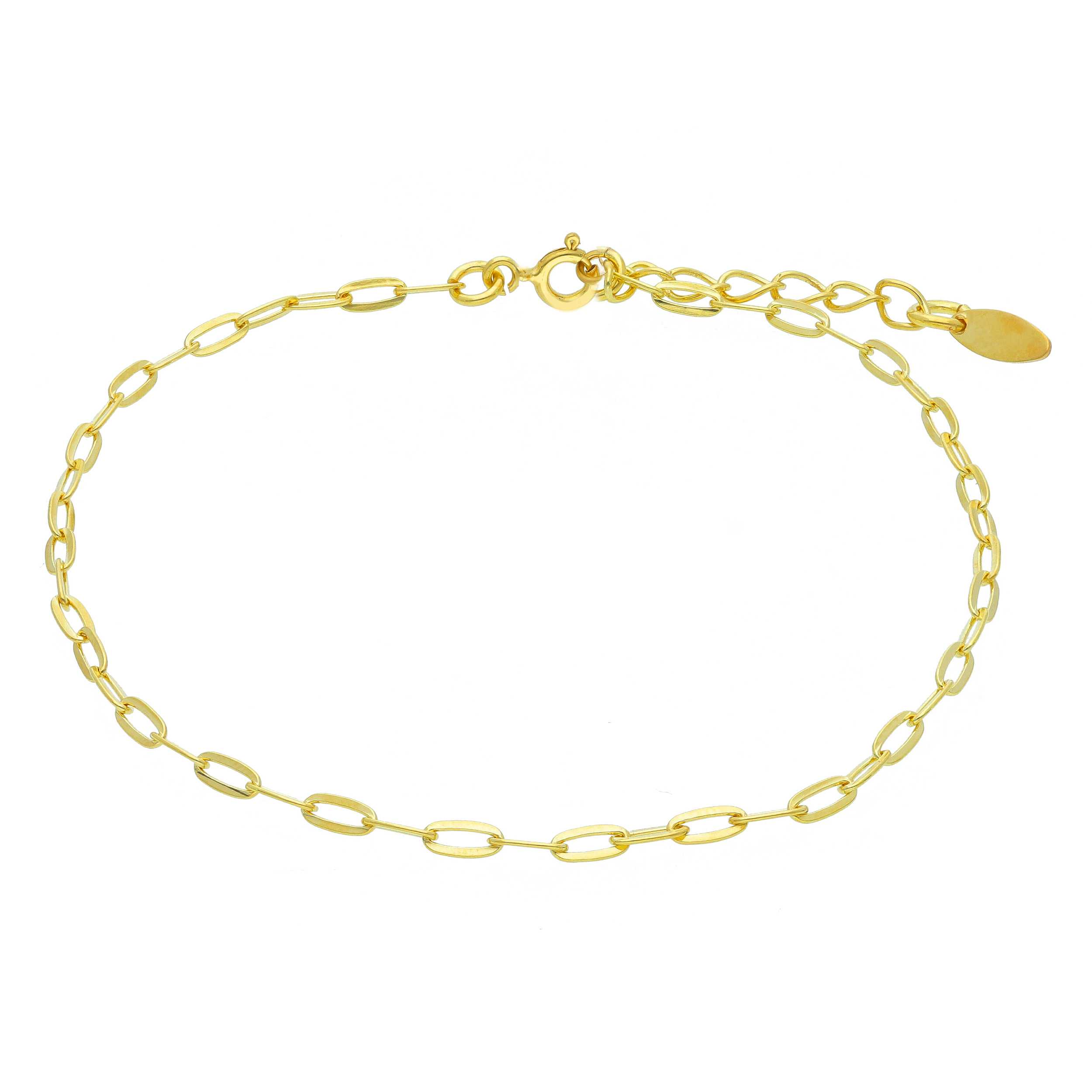 Bracelet cheville 22+3cm argent 925 doré