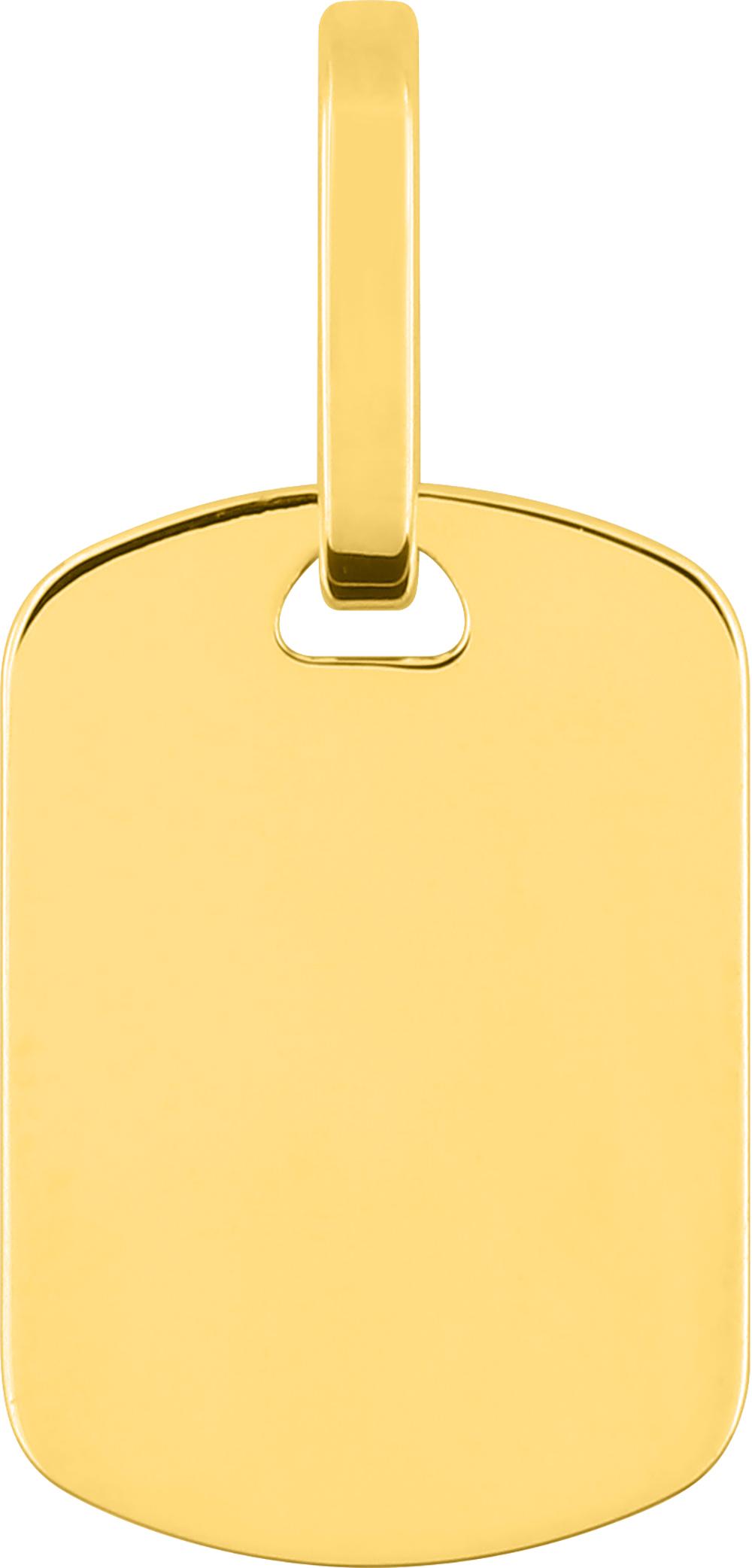 Pendentif médaille plaque or jaune 18K   (1,5cmX1cm)