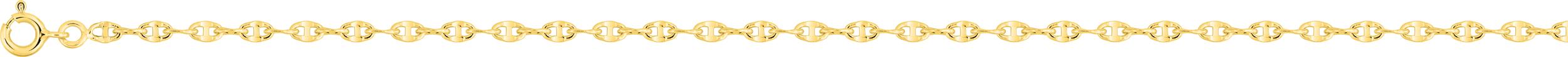 Chaîne grain de café 42cm or jaune 18K