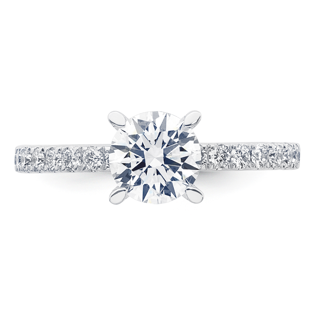 Bague or blanc 18K avec 0.20ct diamants + 0.55ct diamant écologique LAB GROWN (certificat IGI D/VS1 )