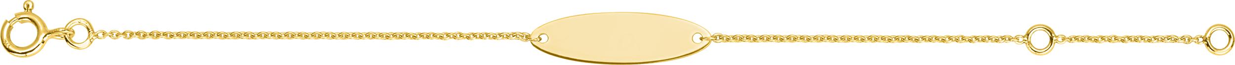 Bracelet identité bébé 12+2cm or jaune 18K
