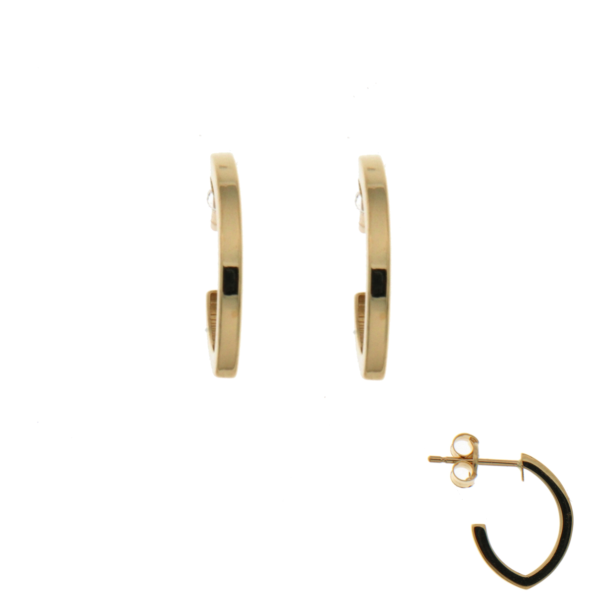 Boucles d'oreilles créoles 1cm or jaune 18K