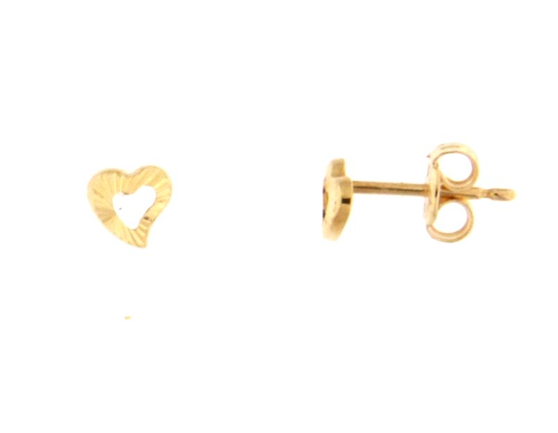 Boucles d'oreilles coeur or jaune 18K