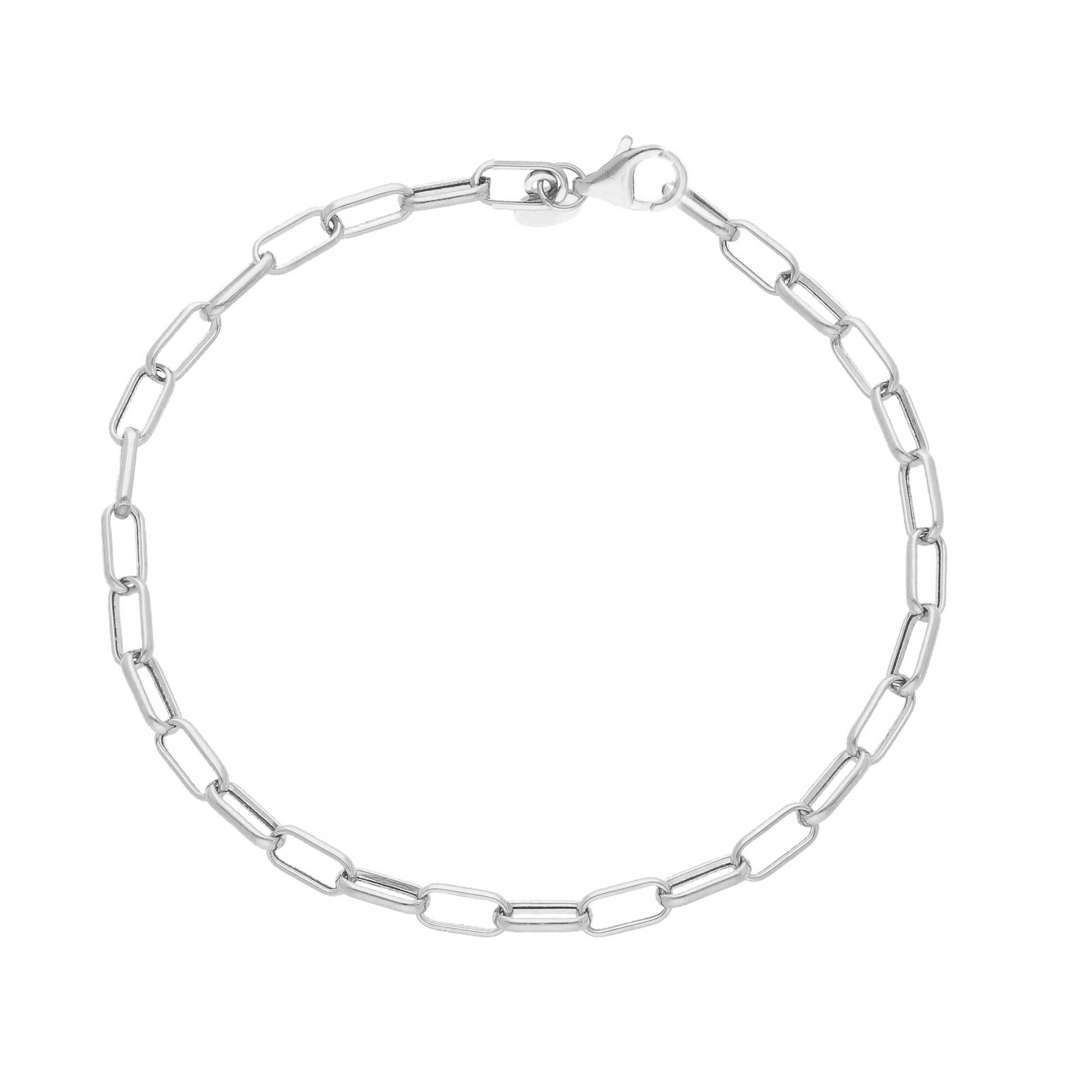 Bracelet paperclip 18,5cm or blanc 18K