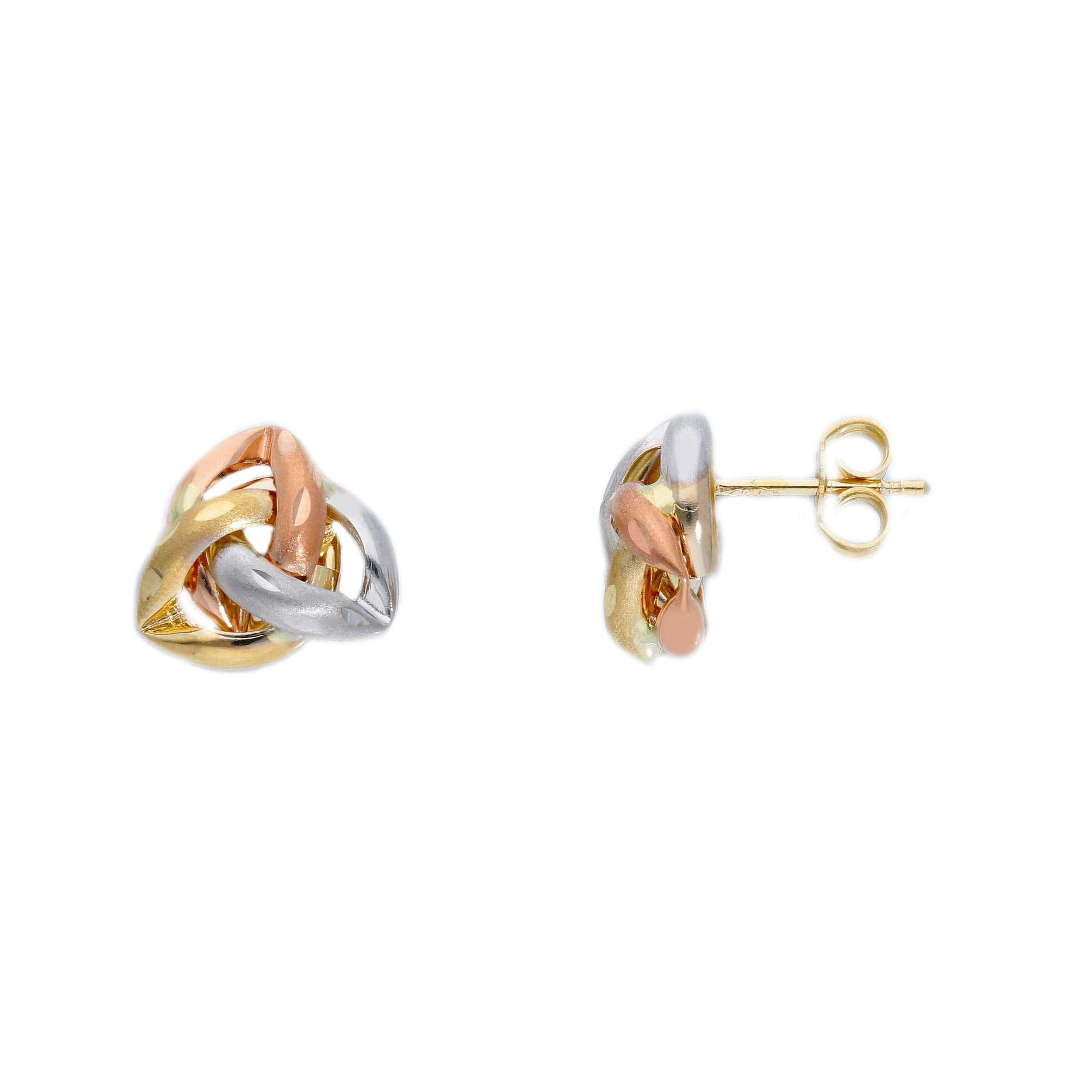 Boucles d'oreilles or jaune 18K, or rose 18K et or blanc 18K