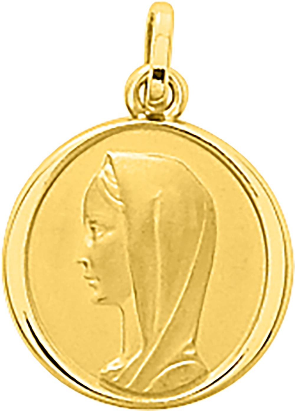 Pendentif médaille  vierge or jaune 18k