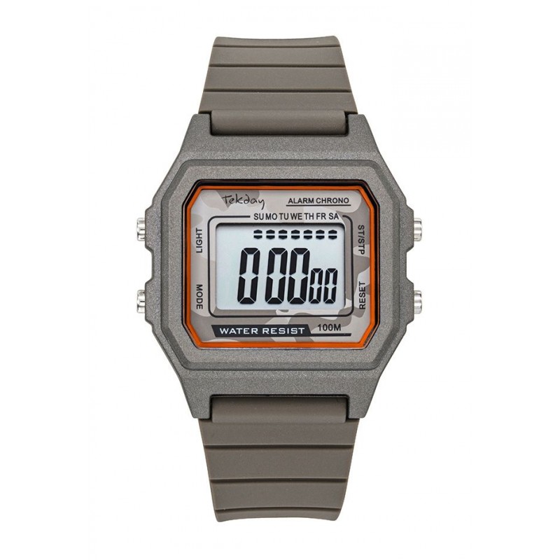 Montre Tekday digitale Silicone marron