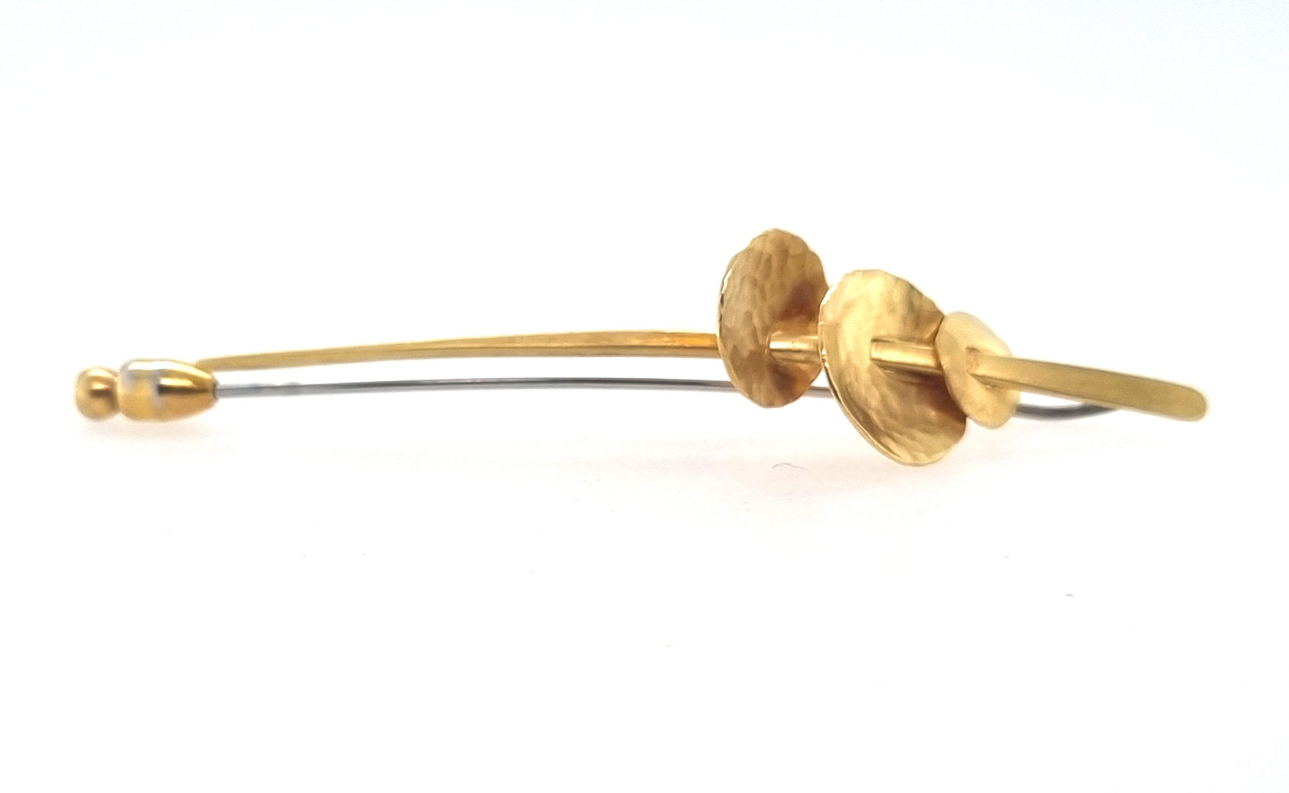 Broche faite main or jaune 18K et or blanc 18K
