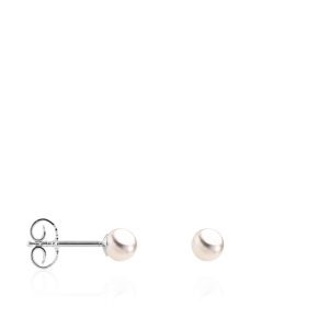 Boucles d'oreilles or blanc 18K avec perles eau douce 4/5mm